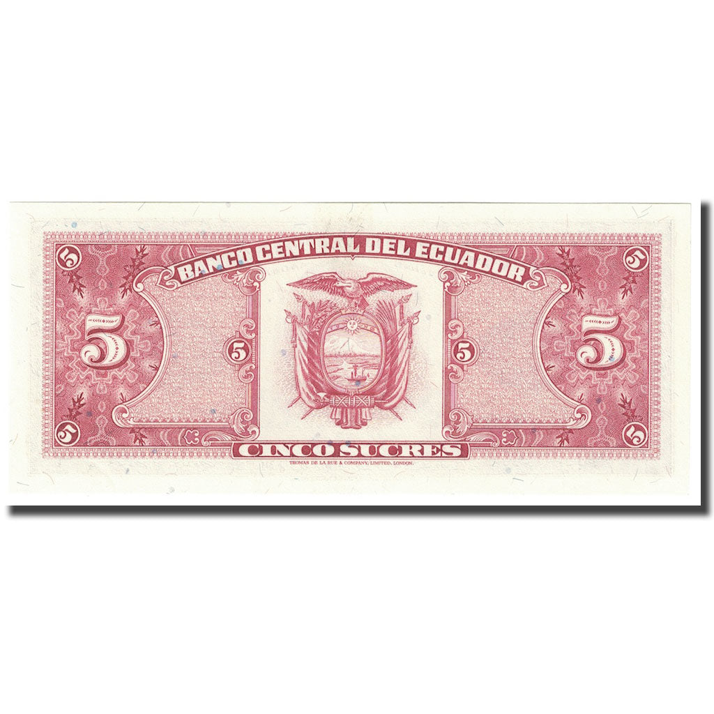 Banknot, Ekwador, 5 Sucres, 1988, 1988-11-22, KM:113d, UNC(64)