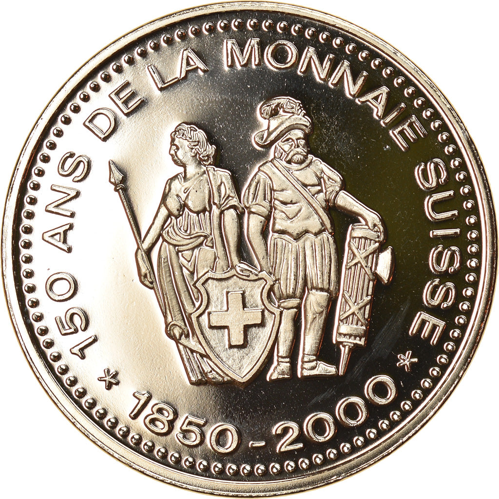 Switzerland, Medal, 150 Ans de la Monnaie Suisse, Expo 02, 2000, MS(64)