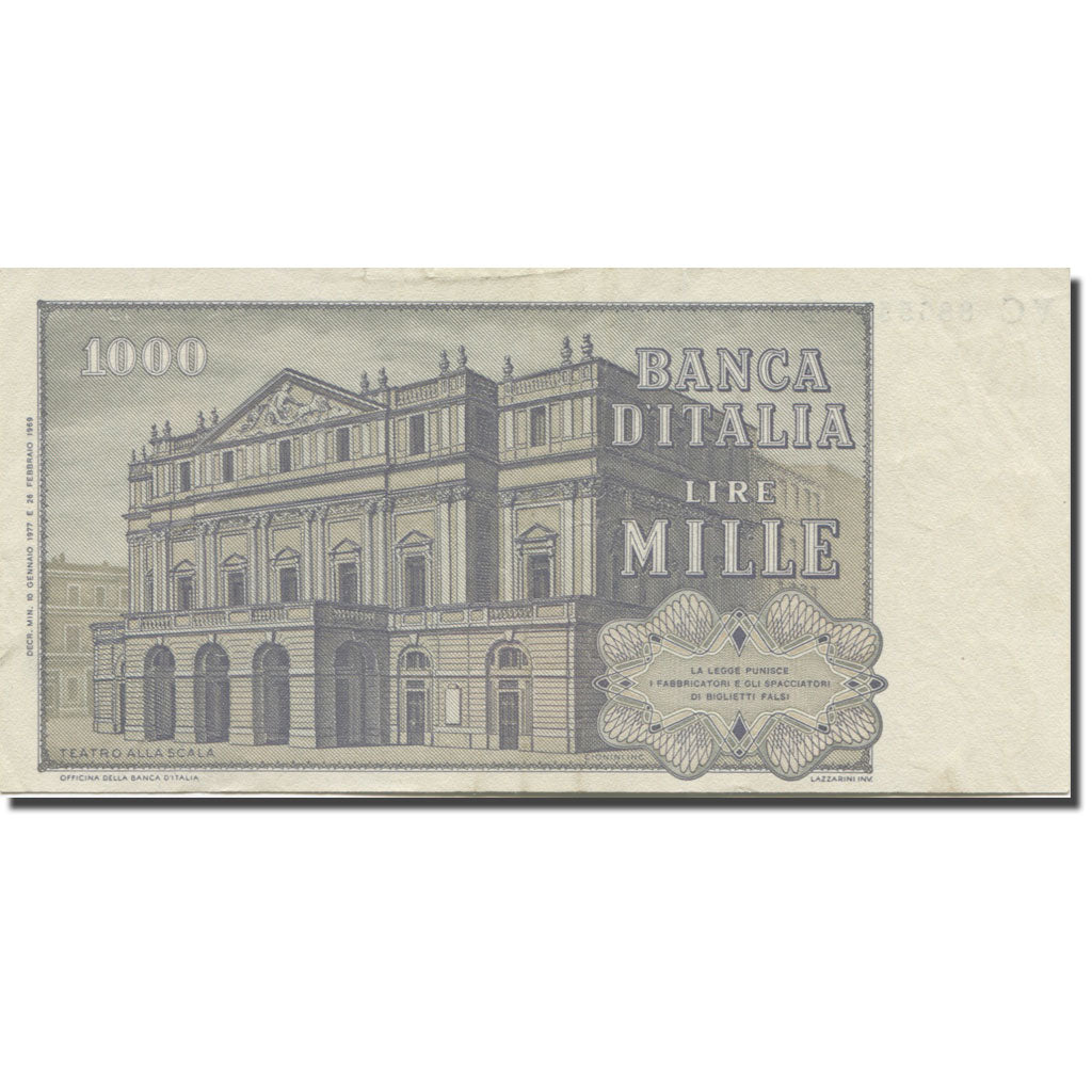 Banconote, Italia, 1000 Lire, 1969-1981, 1977-01-10, KM:101e, BB+