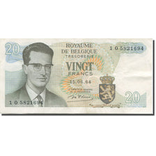 Banknote, Belgium, 20 Francs, 1964, 1964-06-15, KM:138, AU(55-58)
