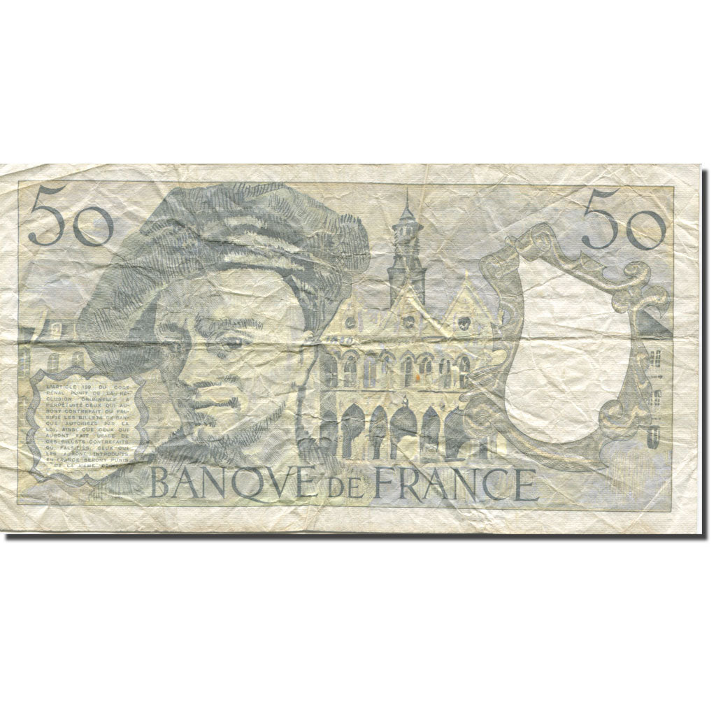 Francja, 50 Francs, Quentin de La Tour, 1988, EF(40-45), Fayette:67.14, KM:152d