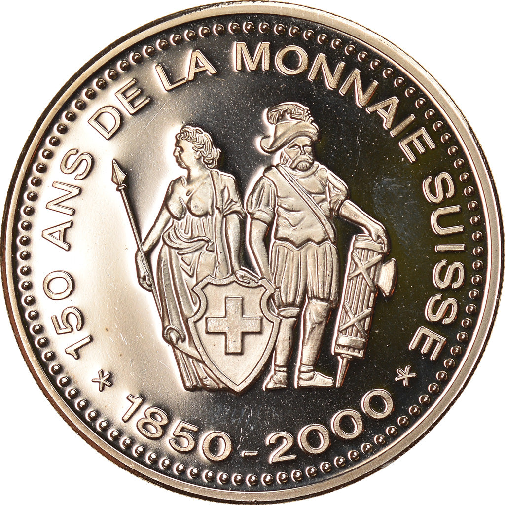 Switzerland, Medal, 150 Ans de la Monnaie Suisse, Gottfried Keller, 2000