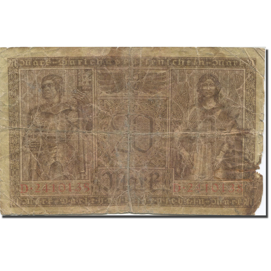 Banconote, Germania, 20 Mark, 1918, 1918-02-20, KM:57, B