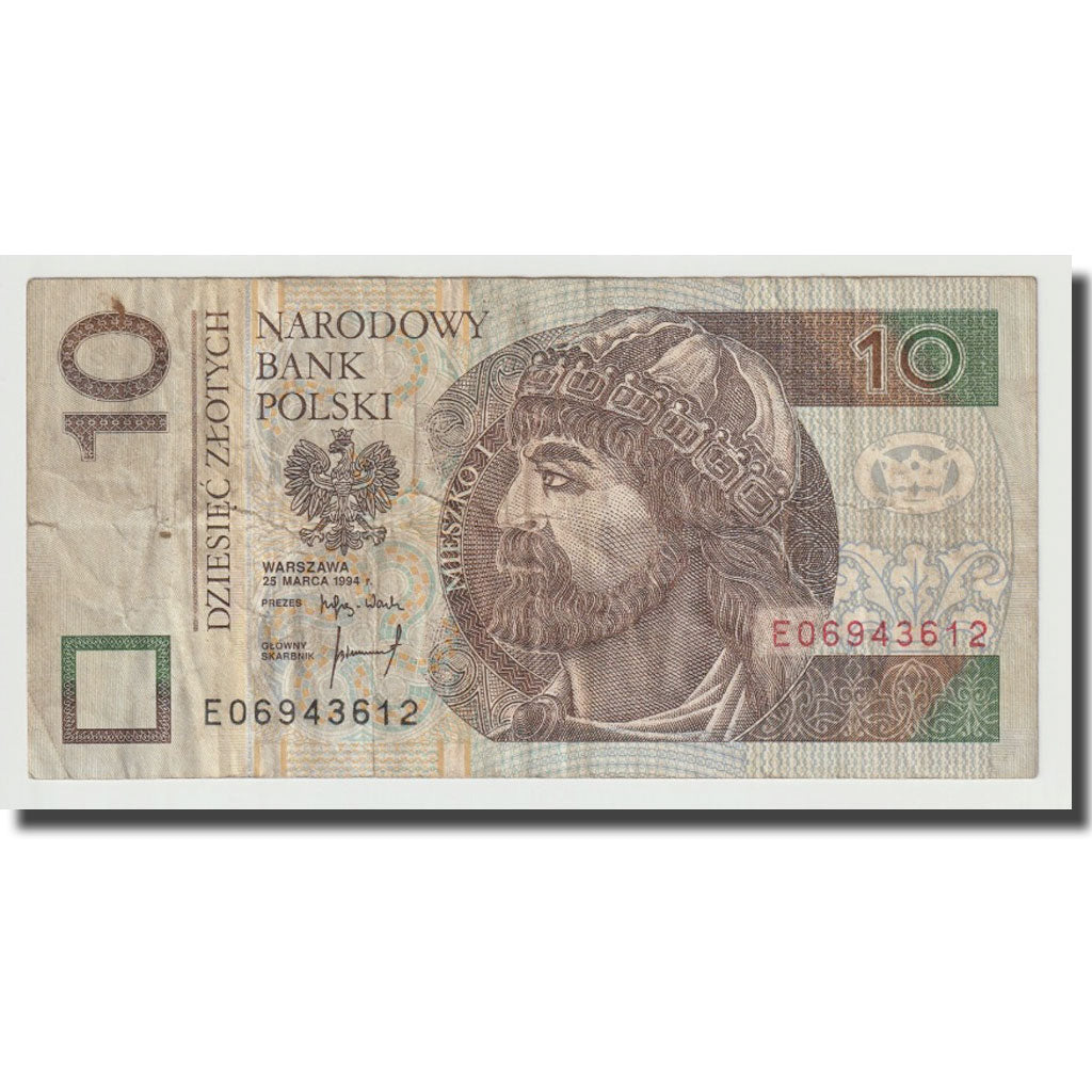 Nota, Polónia, 10 Zlotych, 1994, 1994-03-25, KM:173a, EF(40-45)