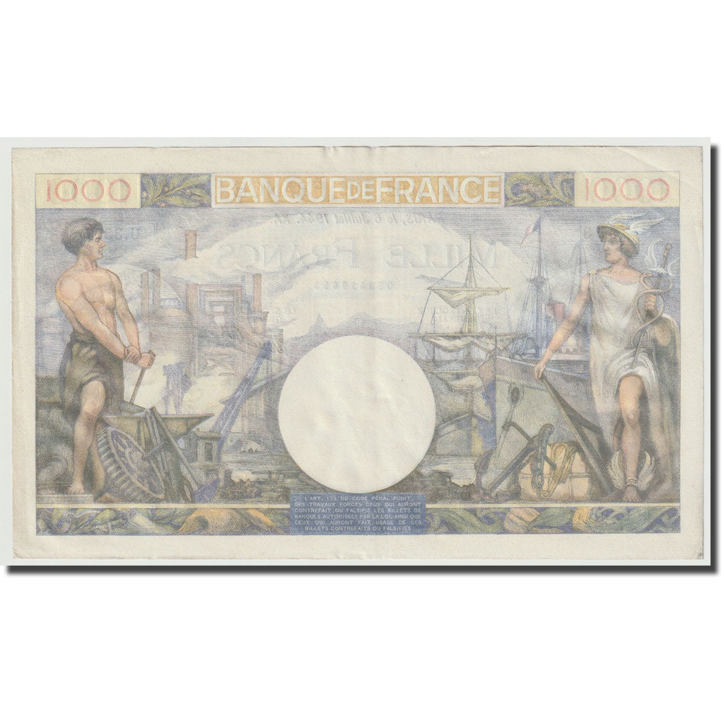 France, 1000 Francs, Commerce et Industrie, 1944, 1944-07-06, AU(55-58)