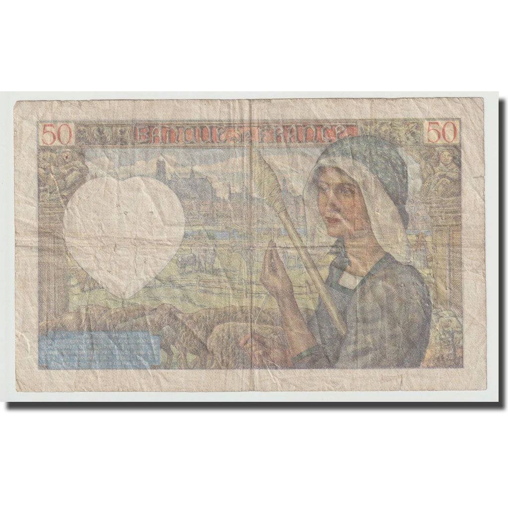France, 50 Francs, Jacques Coeur, 1940, 1940-06-13, TB, Fayette:19.1, KM:93