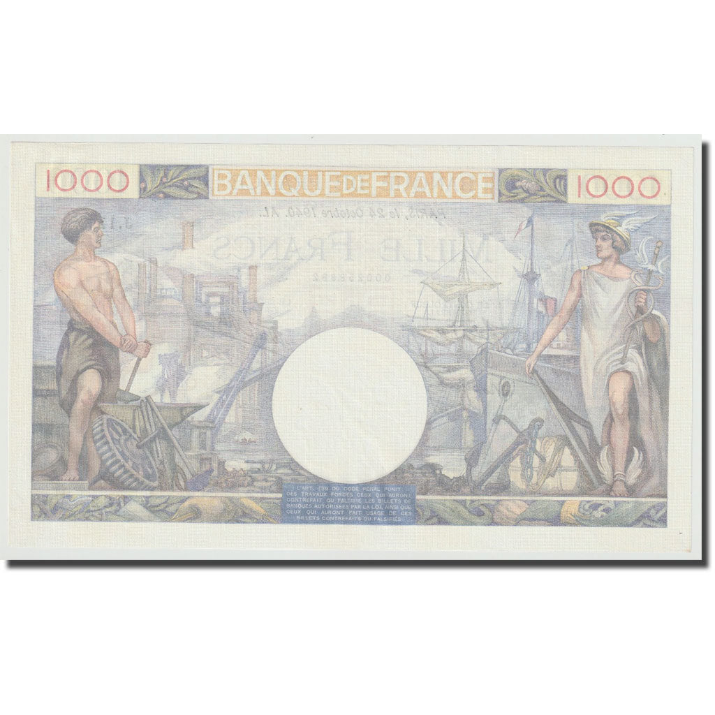 Frankrijk, 1000 Francs, Commerce et Industrie, 1940-10-24, J.11, NIEUW