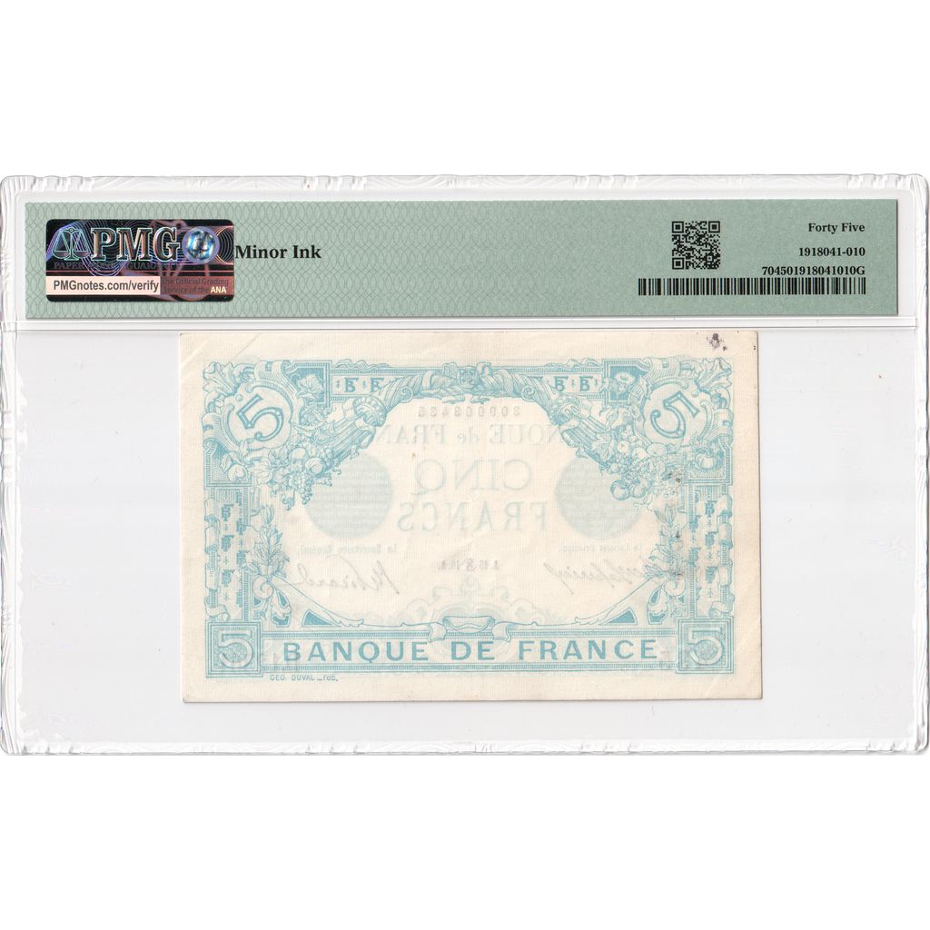 France, 5 Francs, Bleu, D.12361, SPL