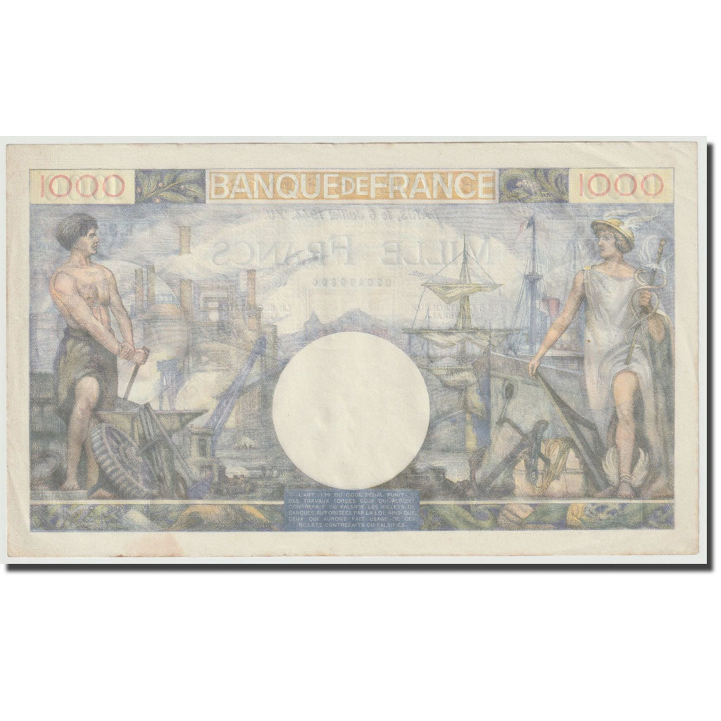 Frankreich, 1000 Francs, Commerce et Industrie, 1944, 1944-07-06, VZ