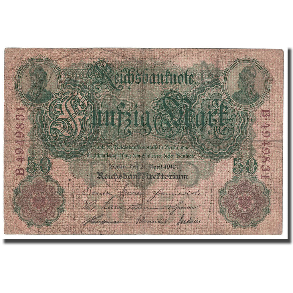 Banconote, Germania, 50 Mark, 1910, 1910-04-21, KM:41, MB