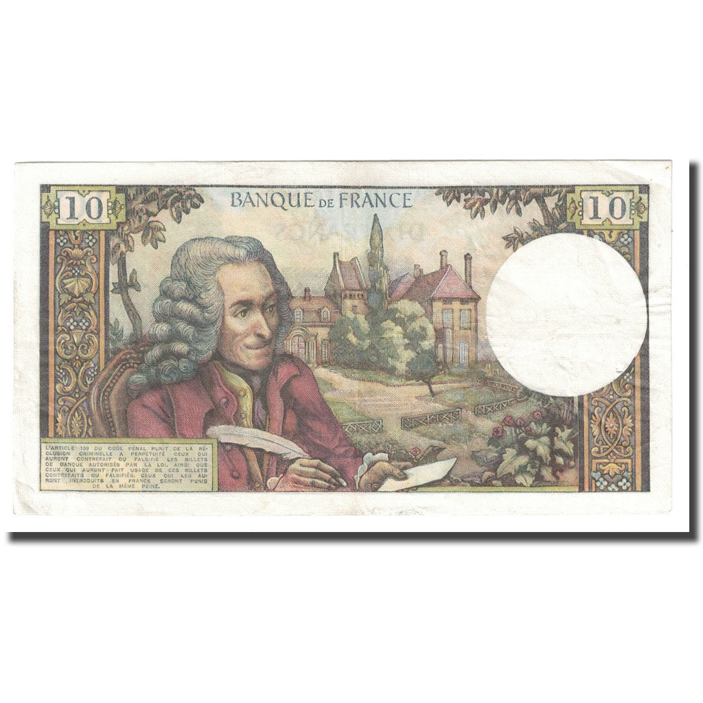 Frankreich, 10 Francs, Voltaire, 1970, 1970-07-02, SS+, Fayette:62.45, KM:147c