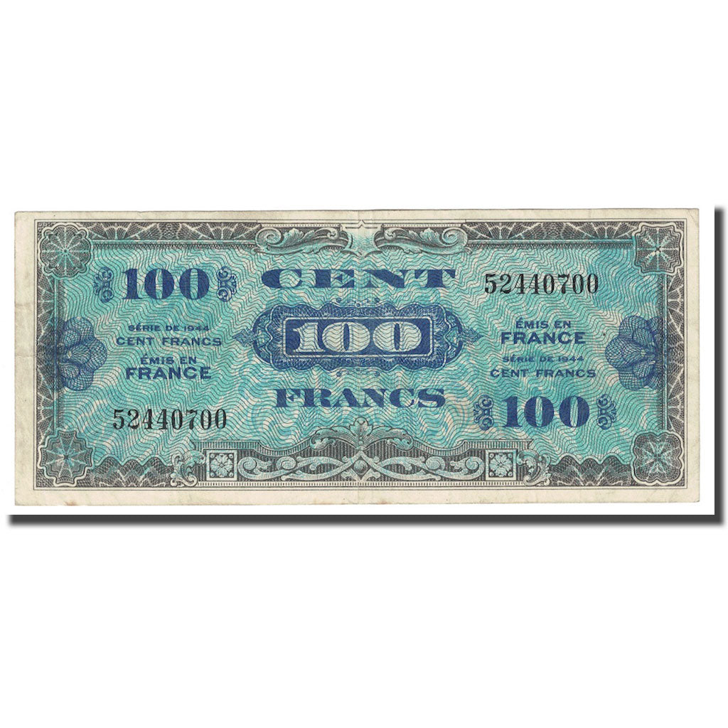 France, 100 Francs, Drapeau/France, 1944, TTB, Fayette:VF20.1, KM:118a