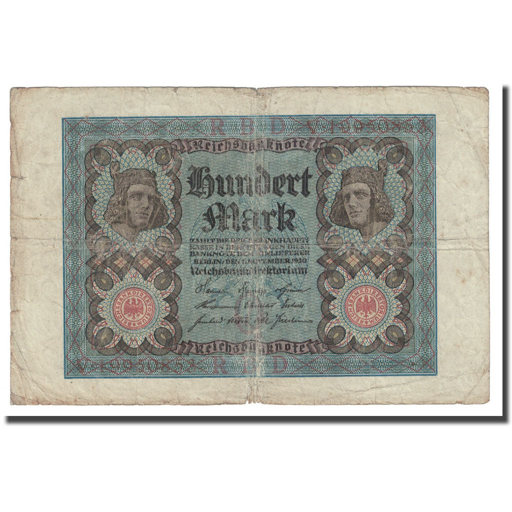 Billet, Allemagne, 100 Mark, 1920, 1920-11-01, KM:69b, TB+