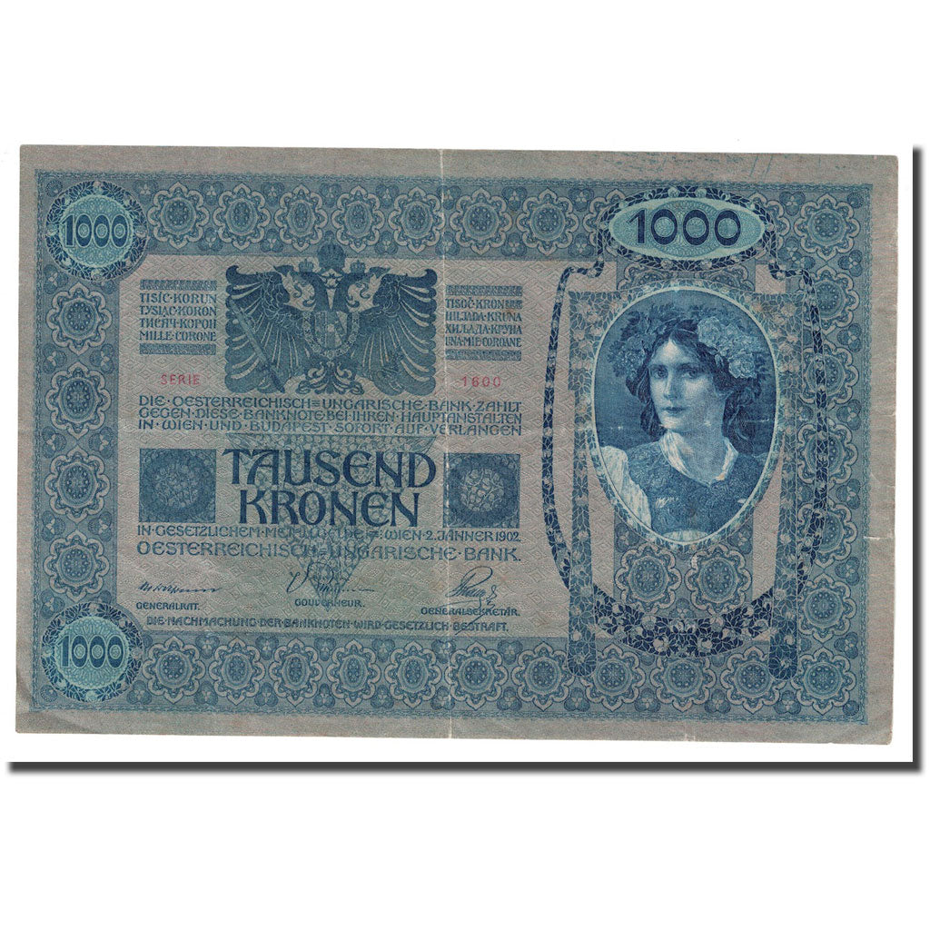 Billete, 1000 Kronen, 1902, Austria, 1902-01-02, KM:59, MBC