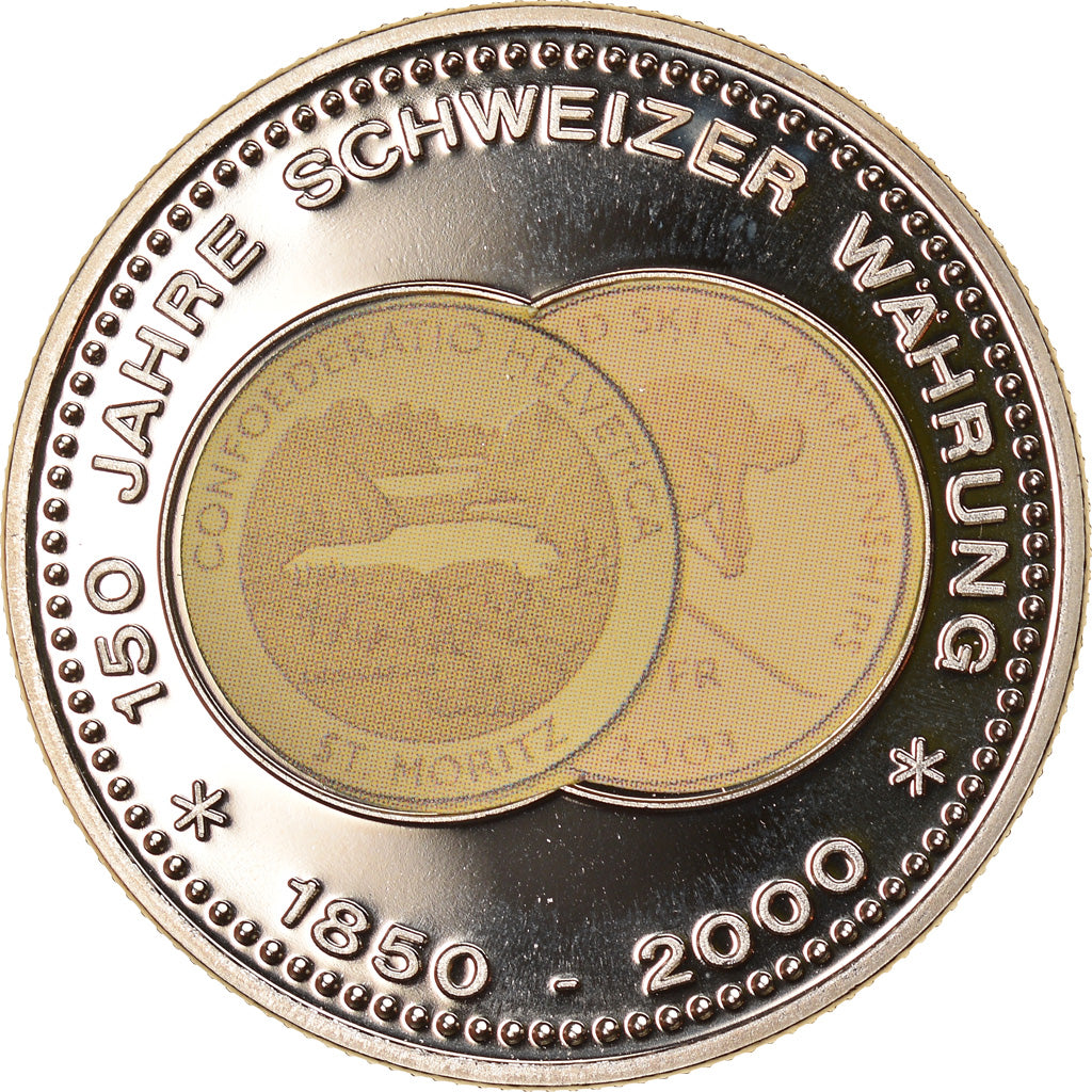 Suíça, Medal, 150 Ans de la Monnaie Suisse, St Moritz, 2000, MS(64)