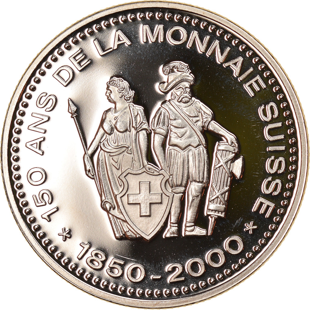 Suíça, Medal, 150 Ans de la Monnaie Suisse, St Moritz, 2000, MS(64)