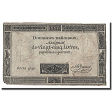 France, 25 Livres, 1793, A.Jame, 1793-06-06, VF(20-25), KM:A71