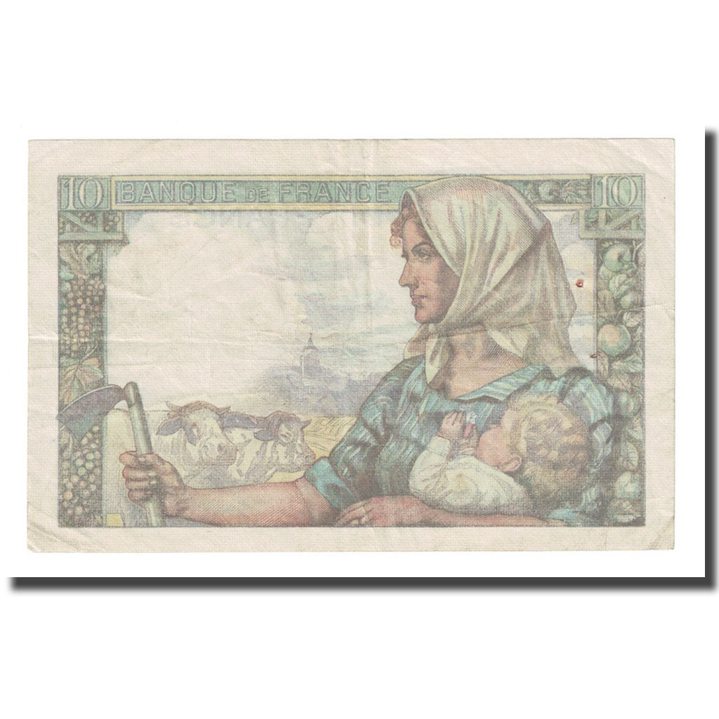 France, 10 Francs, Mineur, 1943, 1943-03-25, VF(30-35), Fayette:8.8, KM:99e