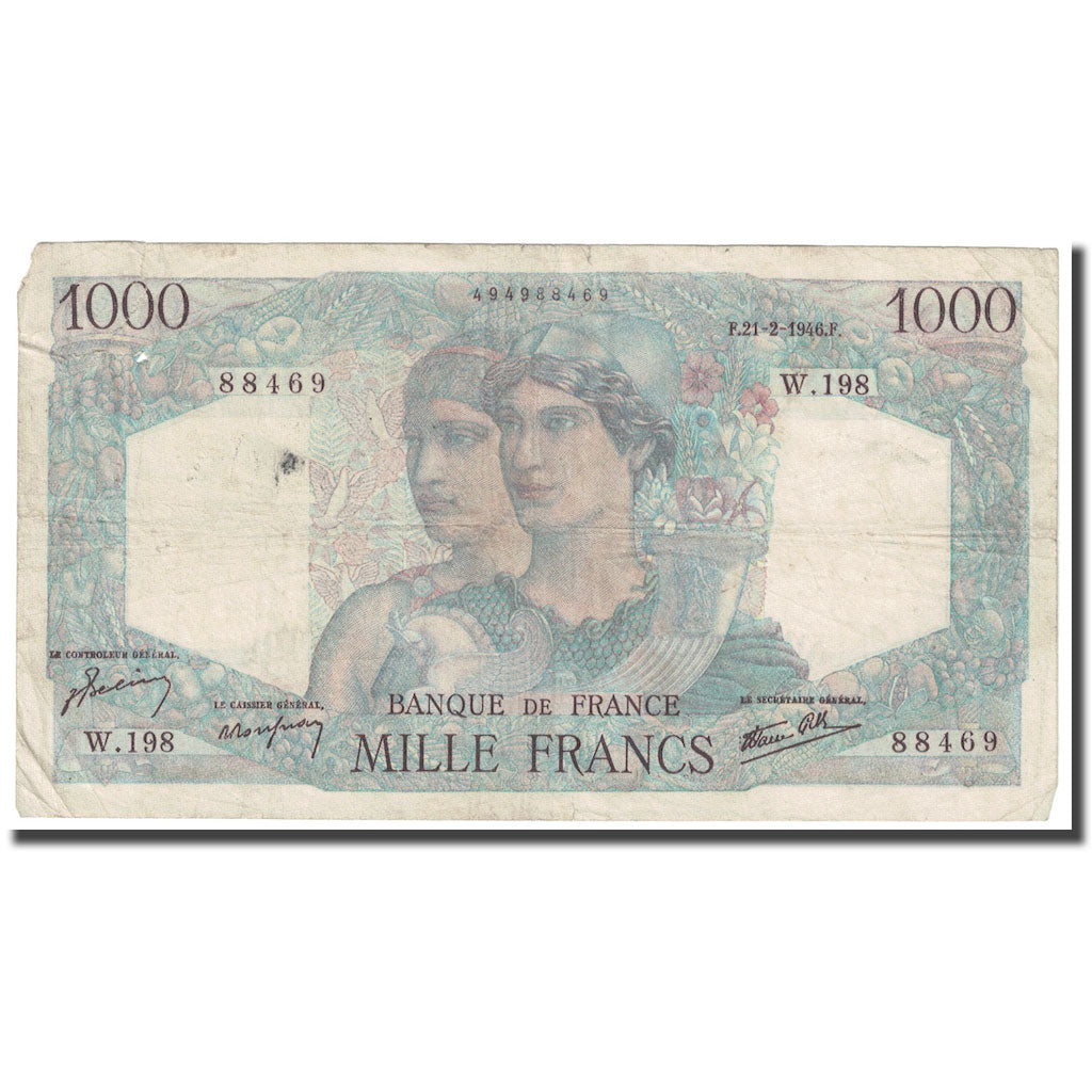 Francia, 1000 Francs, Minerve et Hercule, 1946, 1945-07-12, MB, Fayette:41.11
