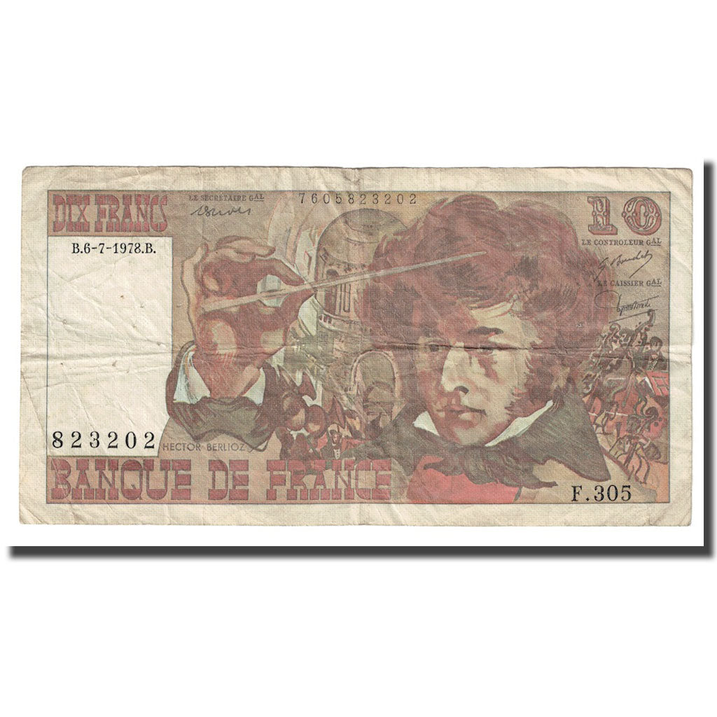 Frankreich, 10 Francs, Berlioz, 1978, 1978-07-06, SGE+, Fayette:63.24, KM:150c