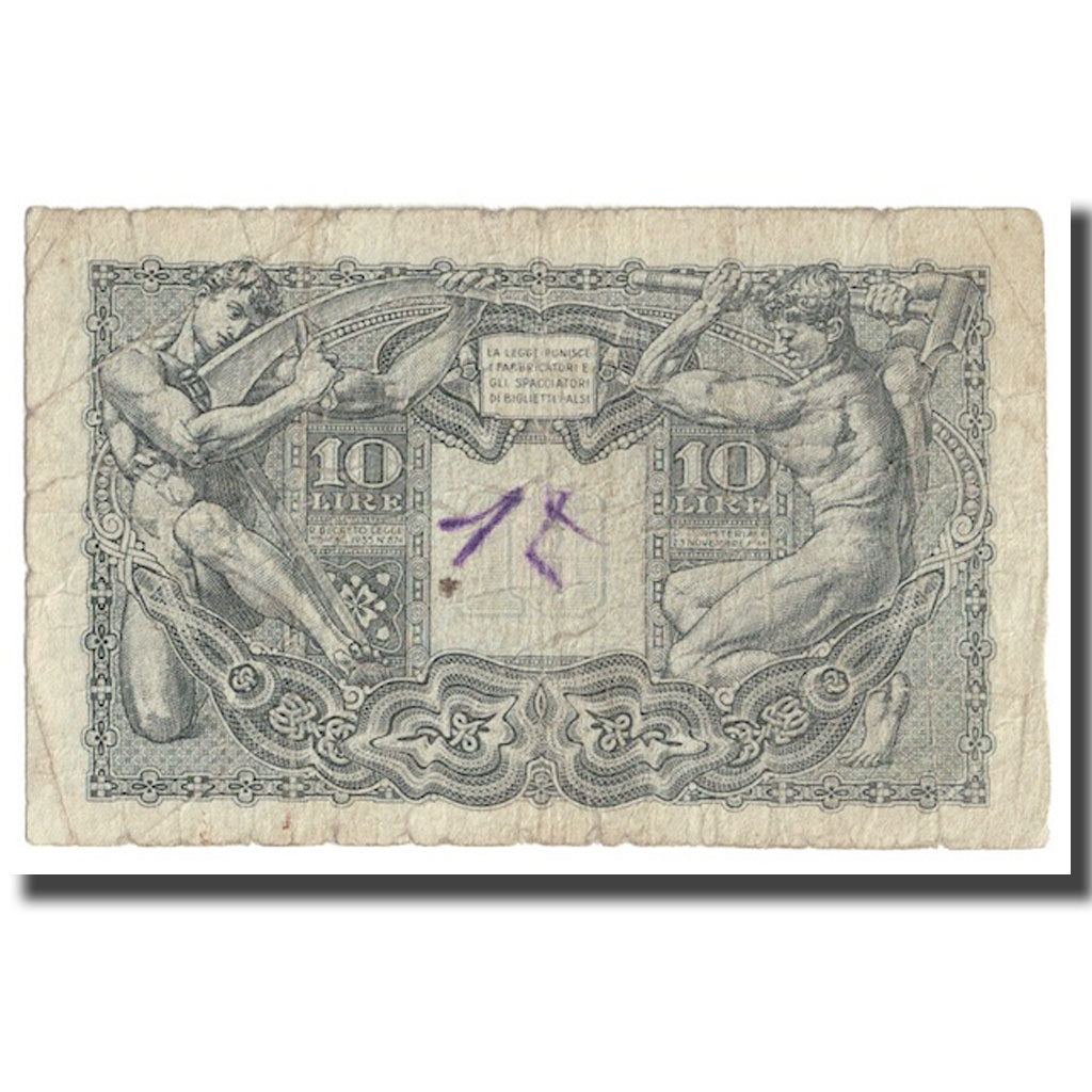 Banknote, Italy, 10 Lire, 1944, 1944-11-23, KM:32c, VG(8-10)