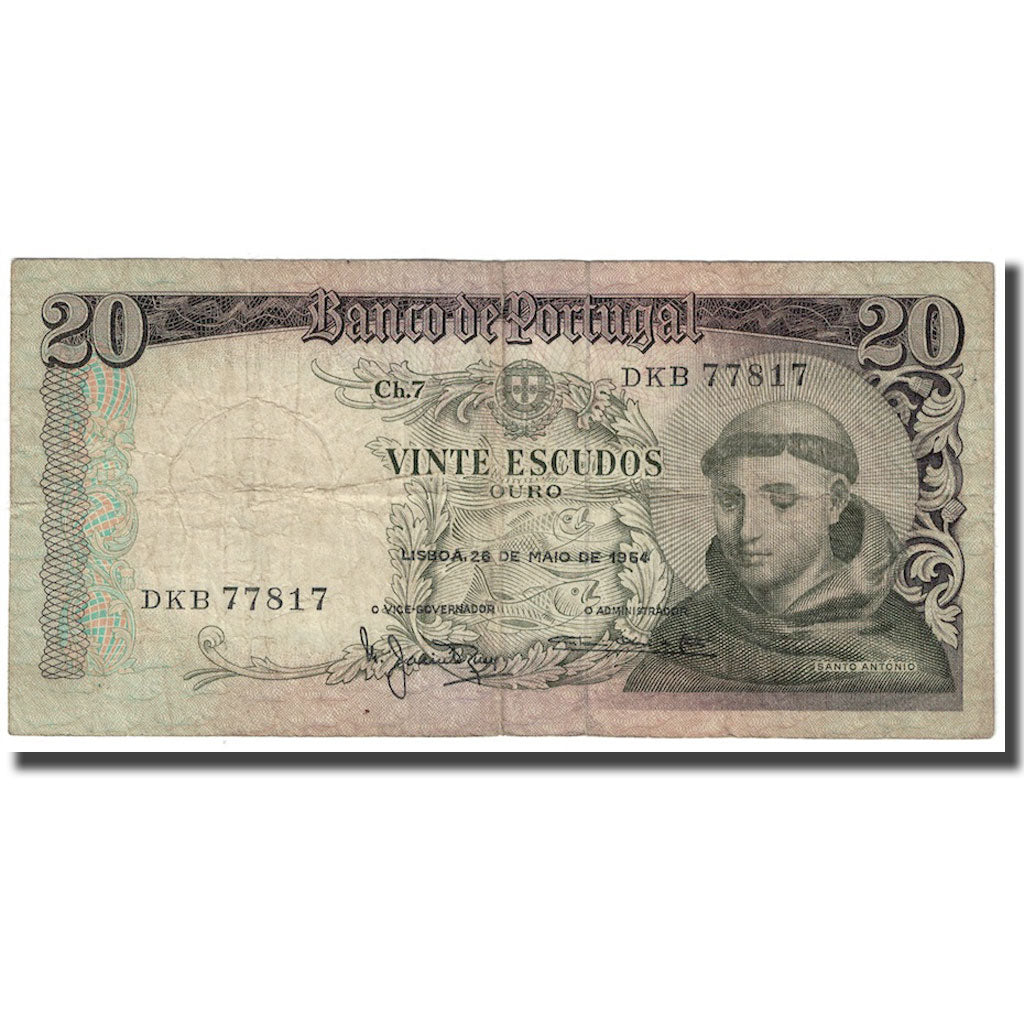 Billete, 20 Escudos, 1964, Portugal, 1964-05-26, KM:167b, RC