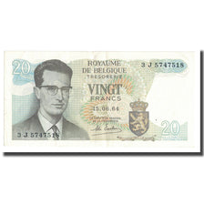 Banknote, Belgium, 20 Francs, 1964, 1964-06-15, KM:138, AU(55-58)