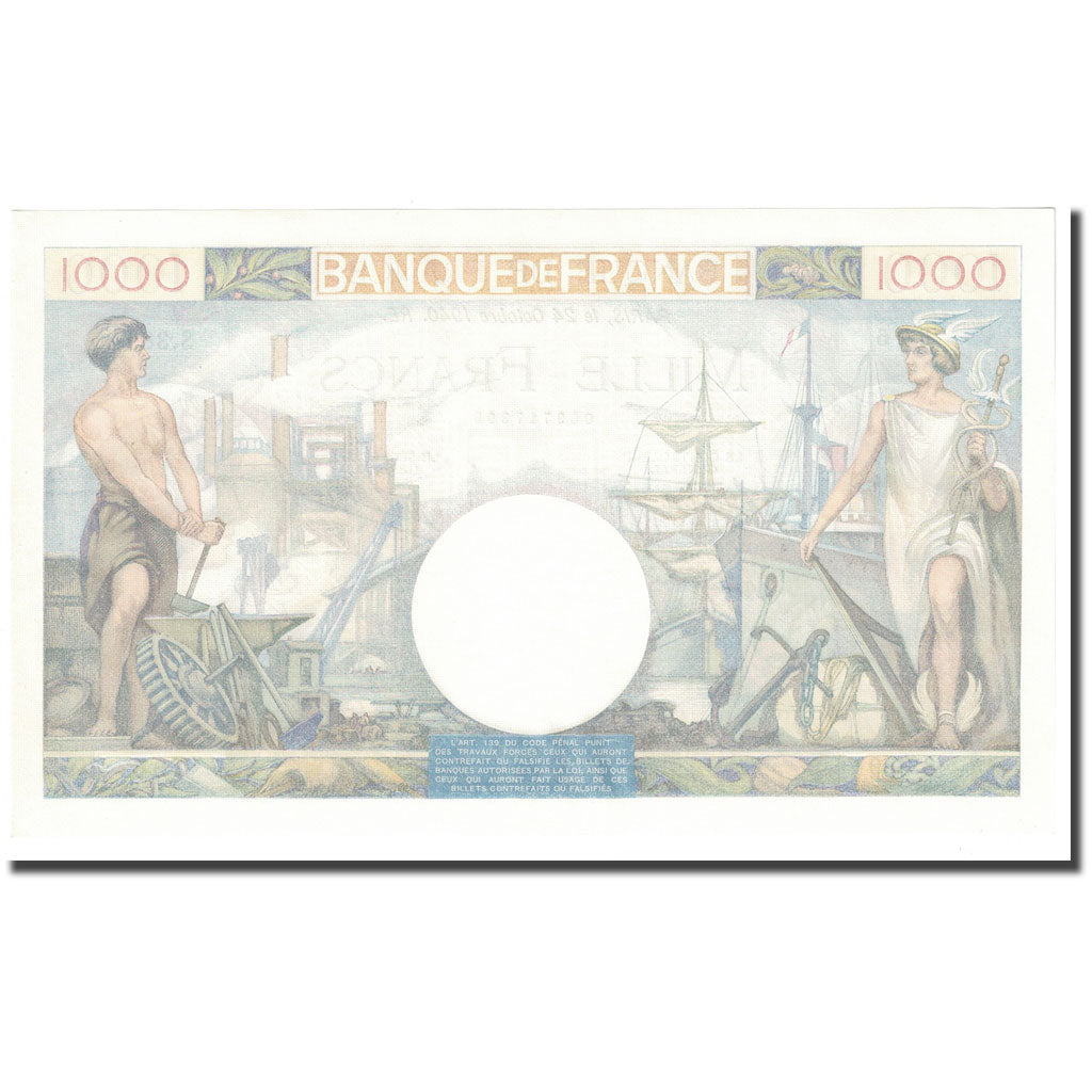 France, 1000 Francs, Commerce et Industrie, 1940, 1940-10-24, UNC(65-70)