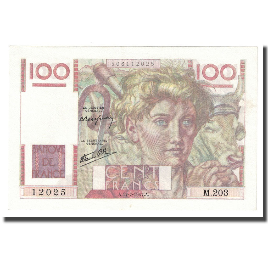 Frankreich, 100 Francs, Jeune Paysan, 1947-07-17, M.203, UNZ