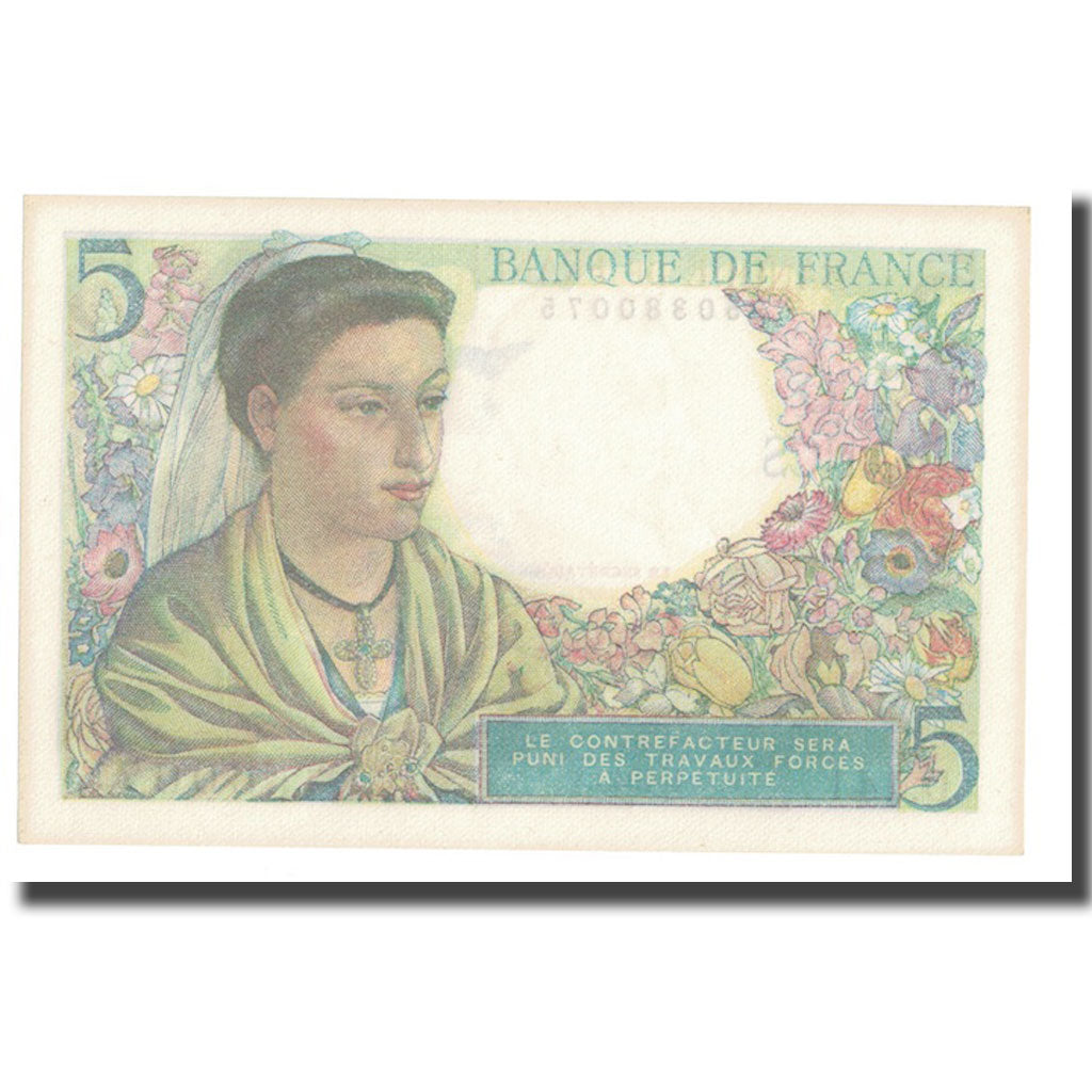 Francja, 5 Francs, Berger, 1945, 1945-04-05, UNC(65-70), Fayette:5.6, KM:98a