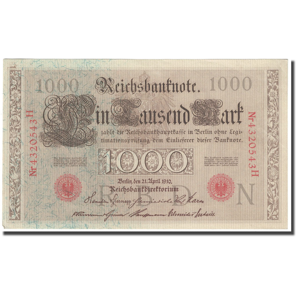 Banconote, Germania, 1000 Mark, 1910, 1910-04-21, KM:44b, SPL