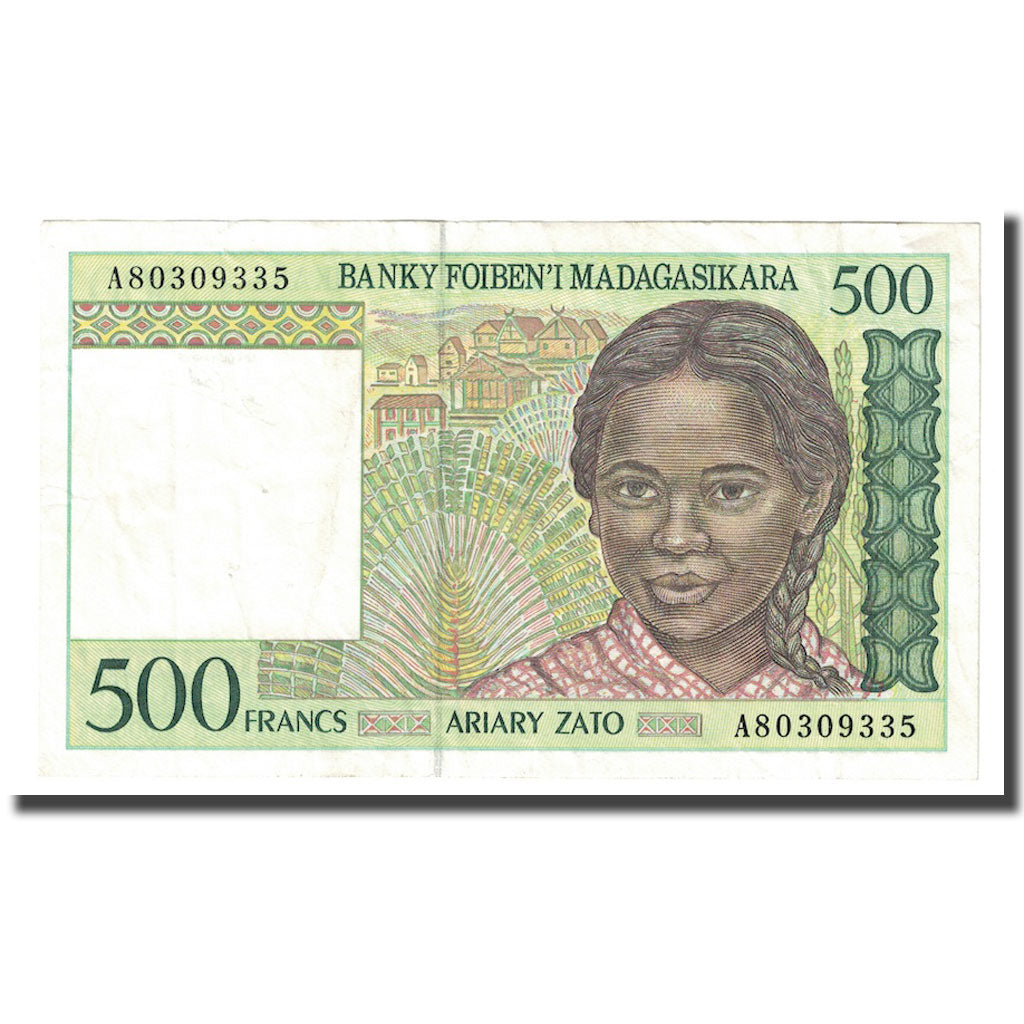 Biljet, Madagascar, 500 Francs = 100 Ariary, Undated (1994), KM:75b, TTB