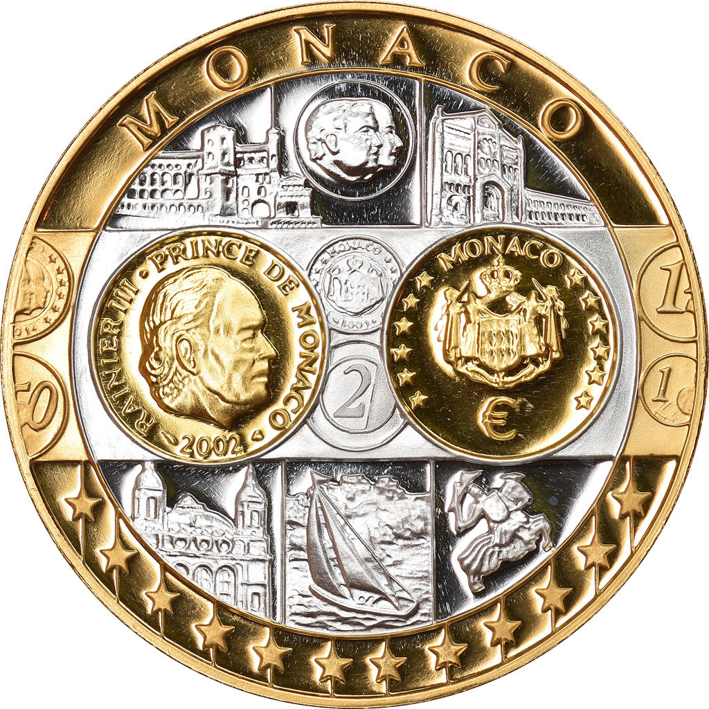 Monaco, Medal, L'Europe, Monaco, Politics, Society, War, MS(65-70), Silver