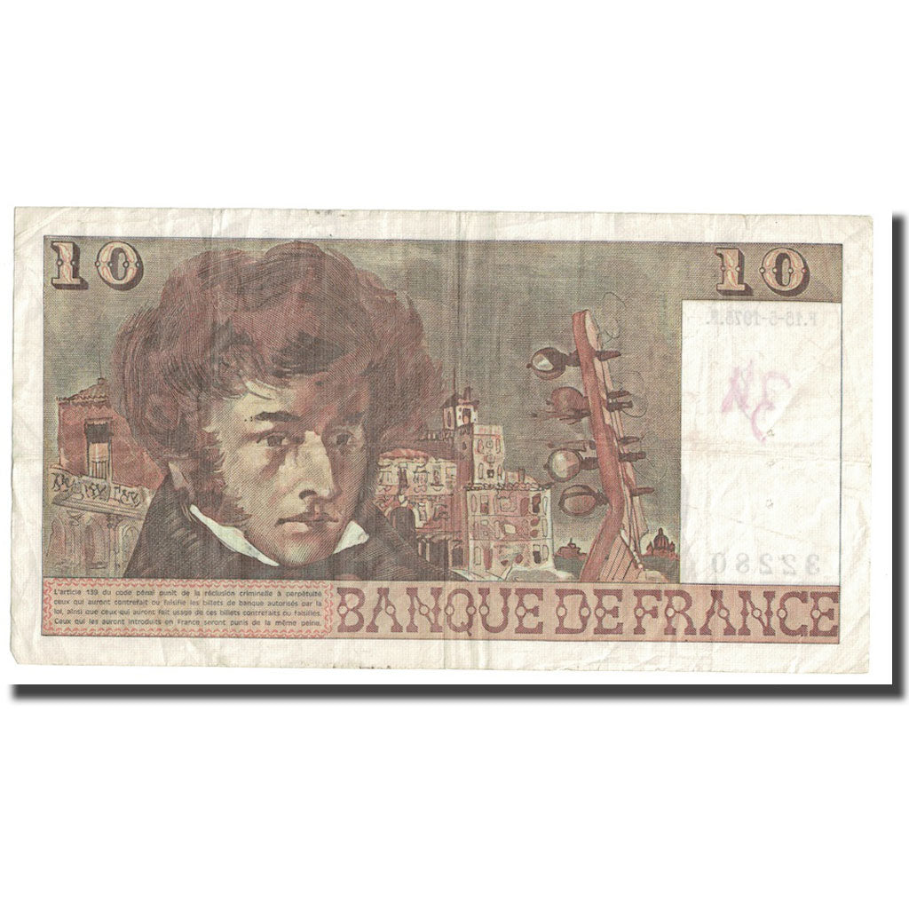 Frankreich, 10 Francs, Berlioz, 1975, 1975-05-15, S, Fayette:63.10, KM:150b