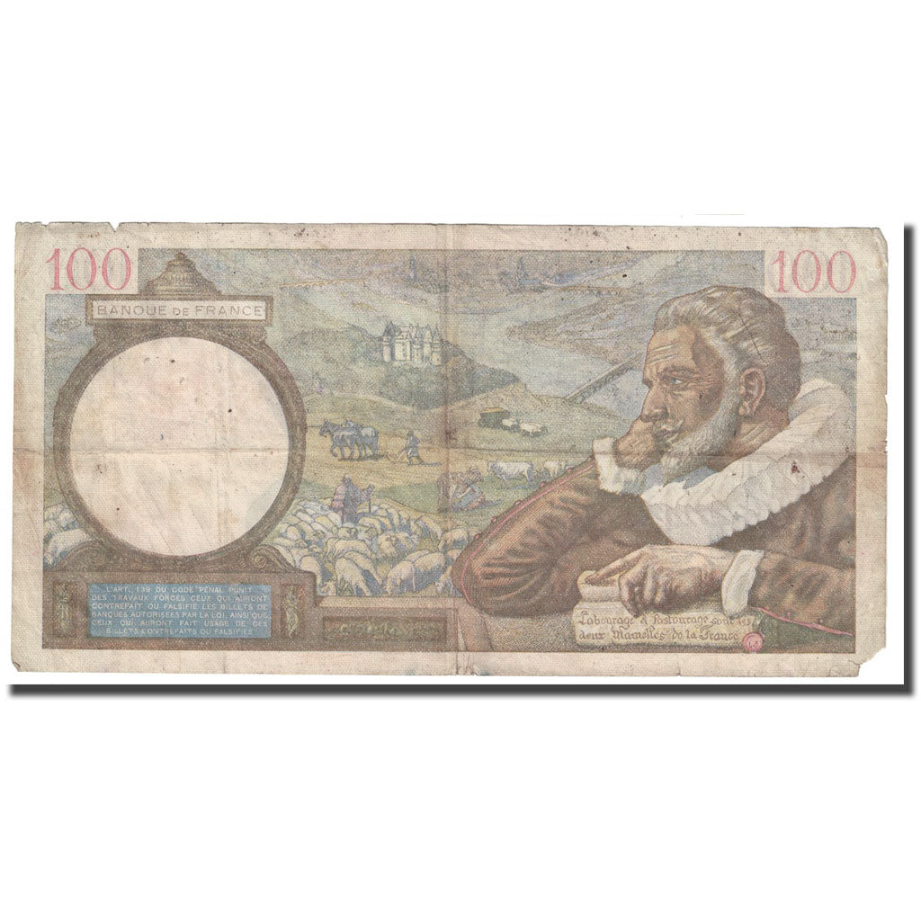 Francia, 100 Francs, Sully, 1940, 1940-10-24, MB, Fayette:26.69, KM:94