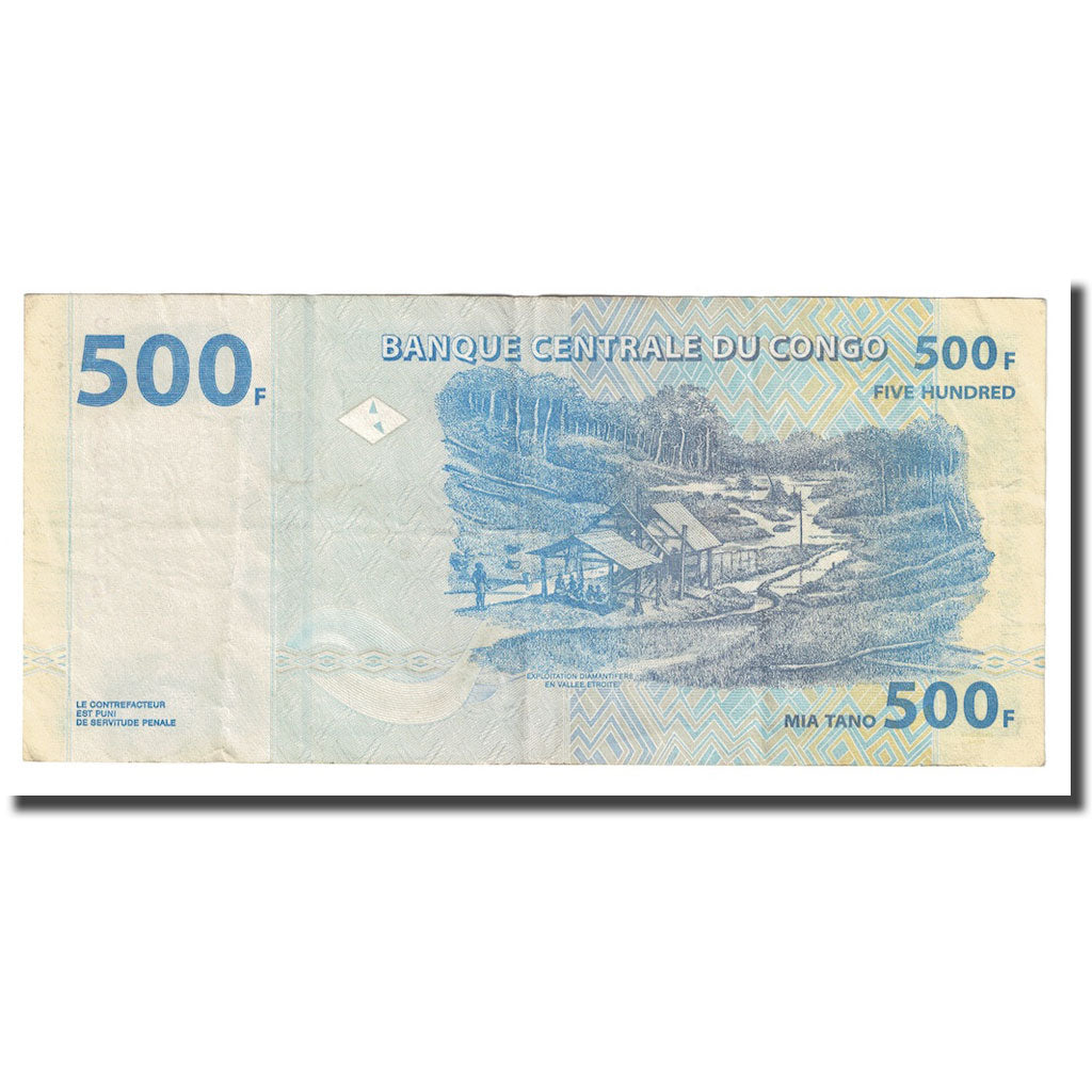 Banknot, Republika Demokratyczna Konga, 500 Francs, 2002, 2002-01-04, KM:96a