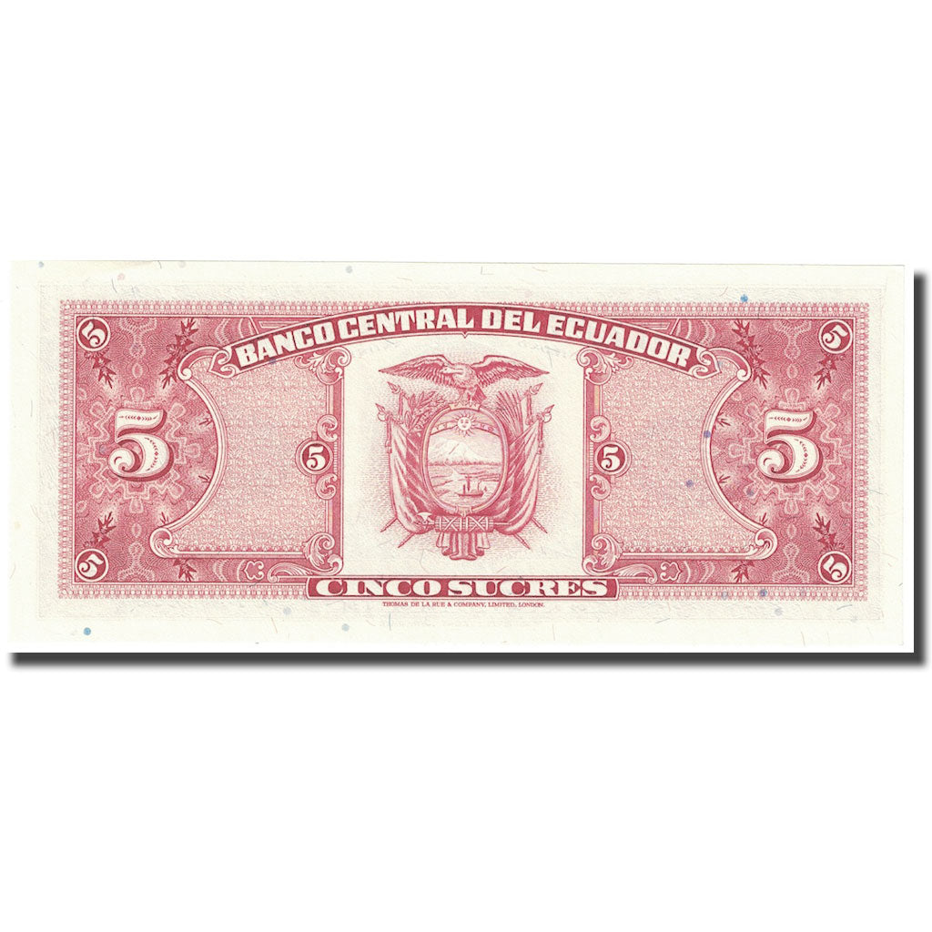 Banknot, Ekwador, 5 Sucres, 1988, 1988-11-22, KM:108b, UNC(65-70)