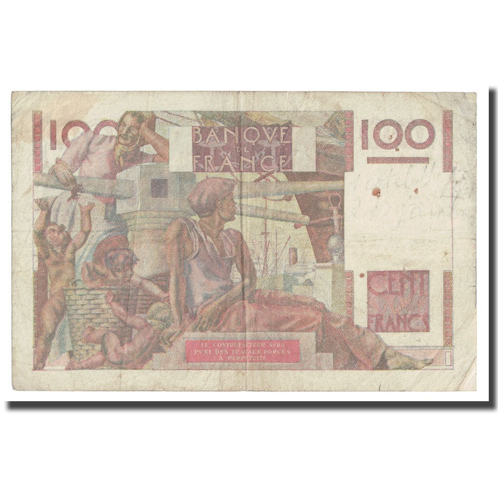 Francia, 100 Francs, Jeune Paysan, 1949, 1949-04-07, BC, Fayette:28.23, KM:128b