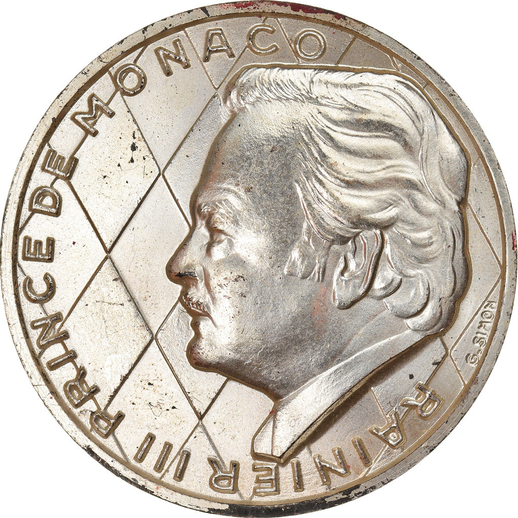 Mónaco, Medal, Prince Rainier III, 1974, MS(60-62), Prata