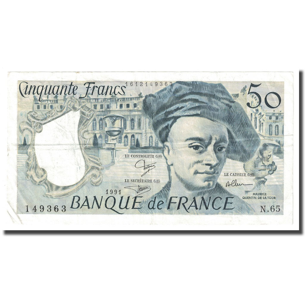 Francia, 50 Francs, Quentin de La Tour, 1991, MBC, Fayette:67.17, KM:152e