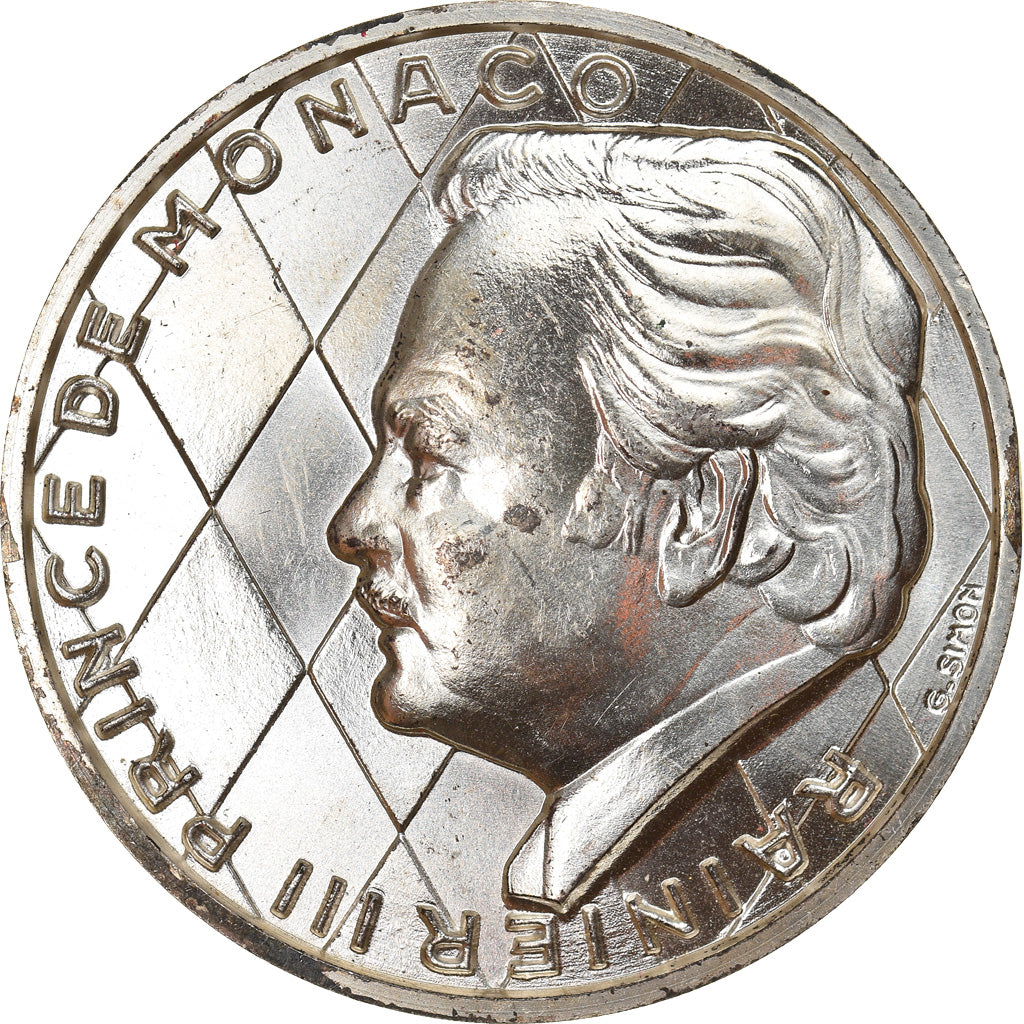 Monaco, medaglia, Prince Rainier III, 1974, SPL, Argento