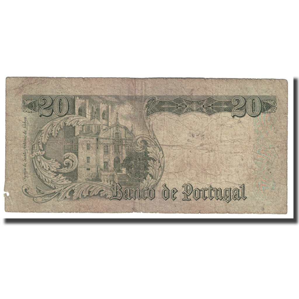 Banknote, Portugal, 20 Escudos, 1964, 1964-05-26, KM:167b, VG(8-10)