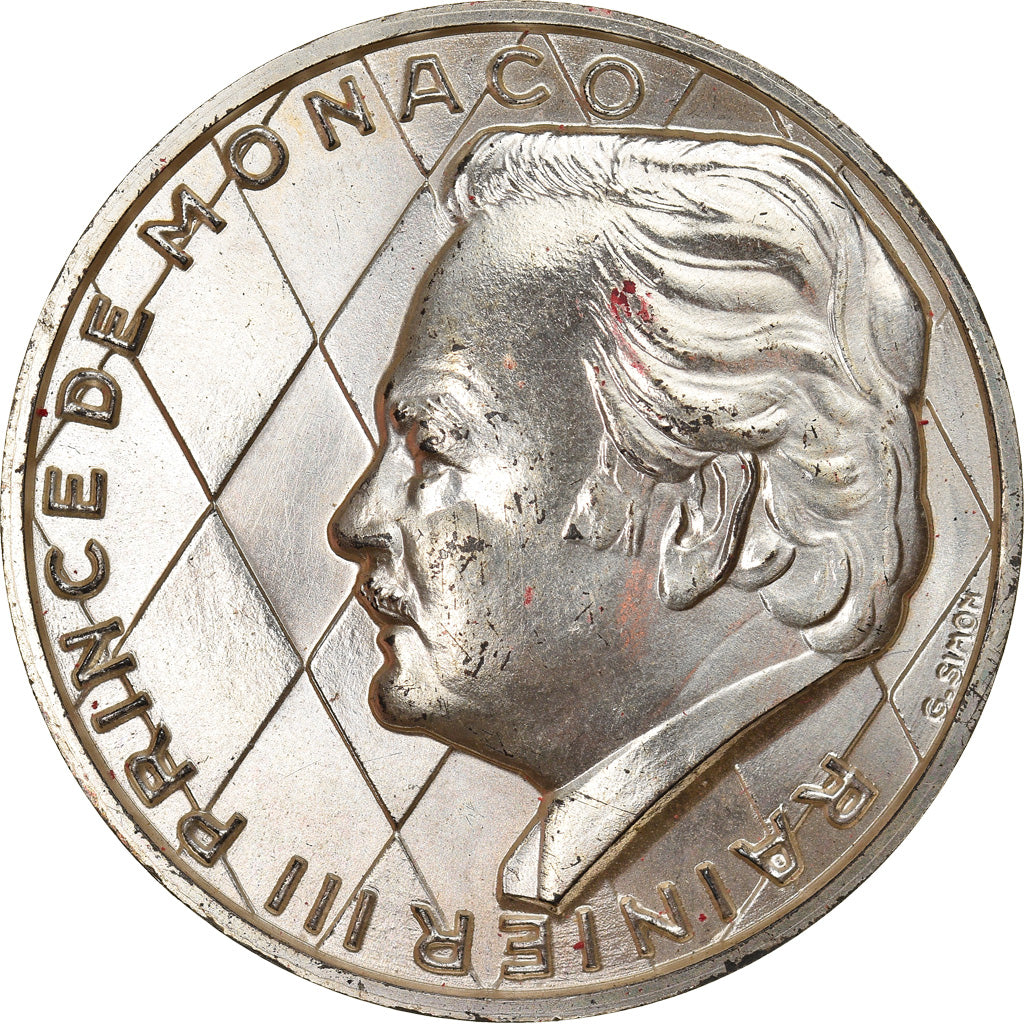Mónaco, Medal, Prince Rainier III, 1974, MS(60-62), Prata