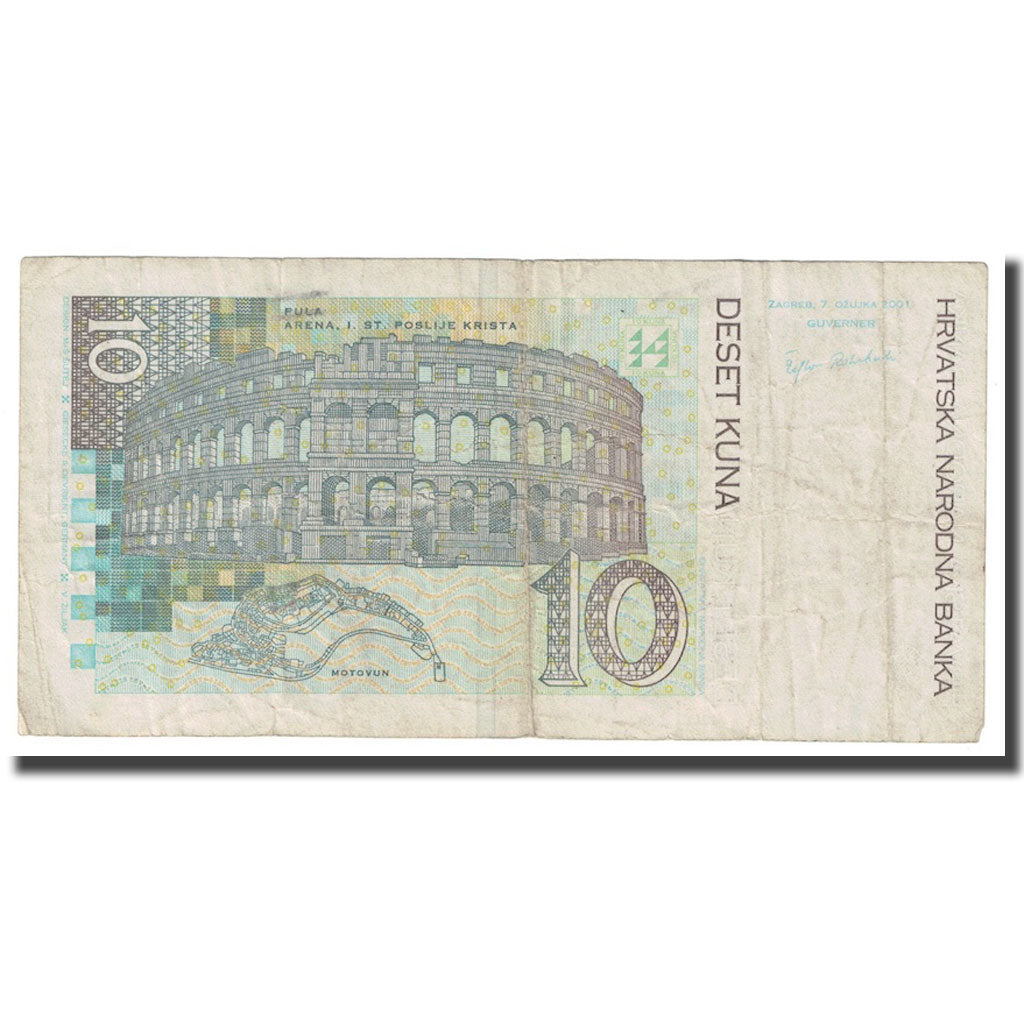 Geldschein, Kroatien, 10 Kuna, 2001, KM:38, S