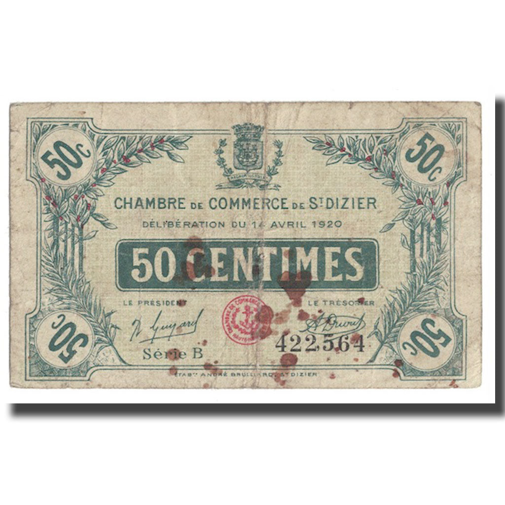 Francja, Saint-Dizier, 50 Centimes, 1920, F(12-15), Pirot:113-17