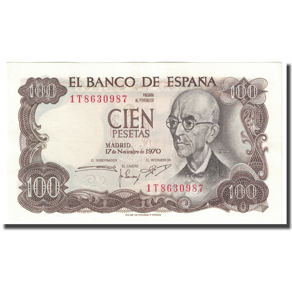 Banknote, Spain, 100 Pesetas, 1970, 1970-11-17, KM:152a, UNC(60-62)