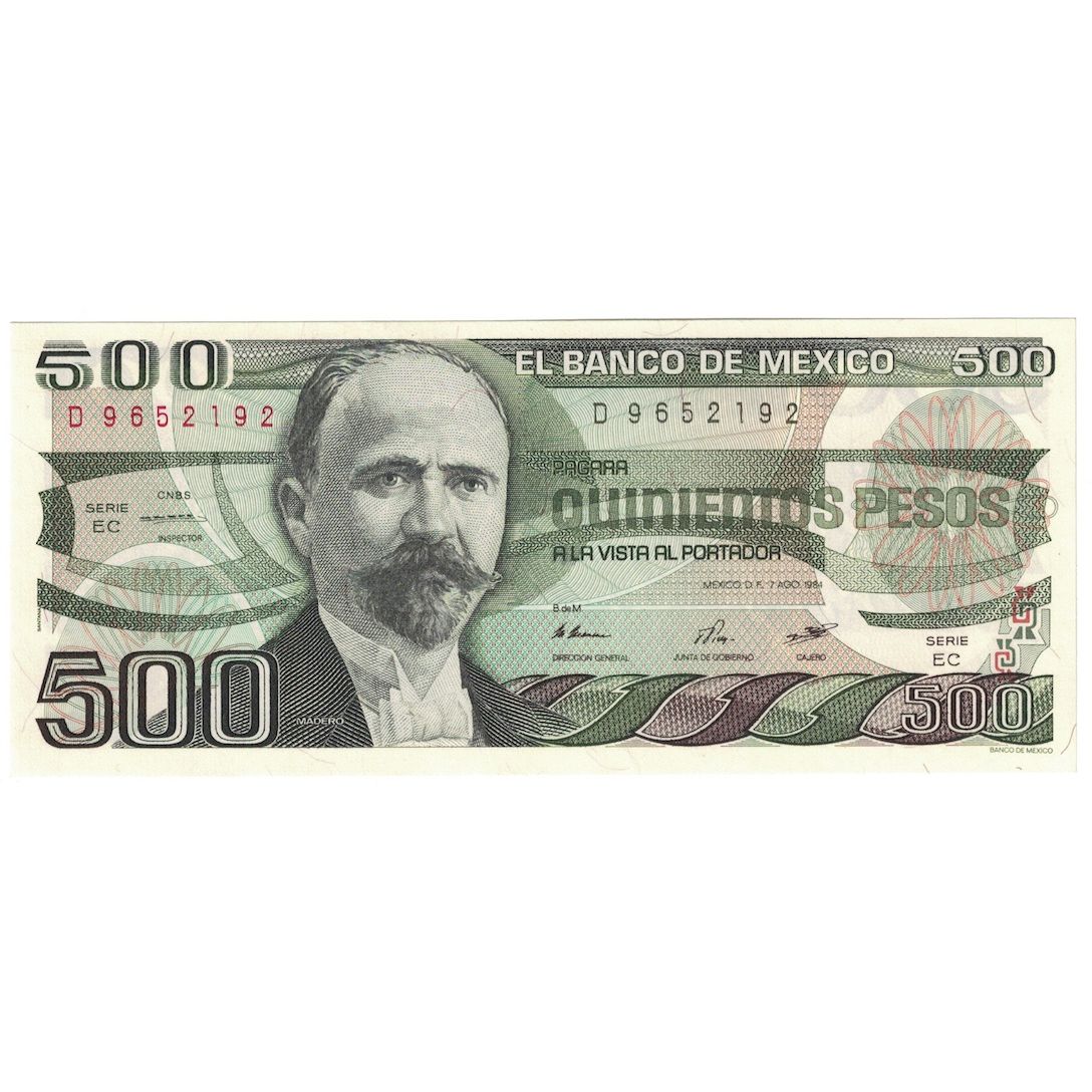 Geldschein, Mexiko, 500 Pesos, 1984, 1984-08-07, KM:79b, UNZ