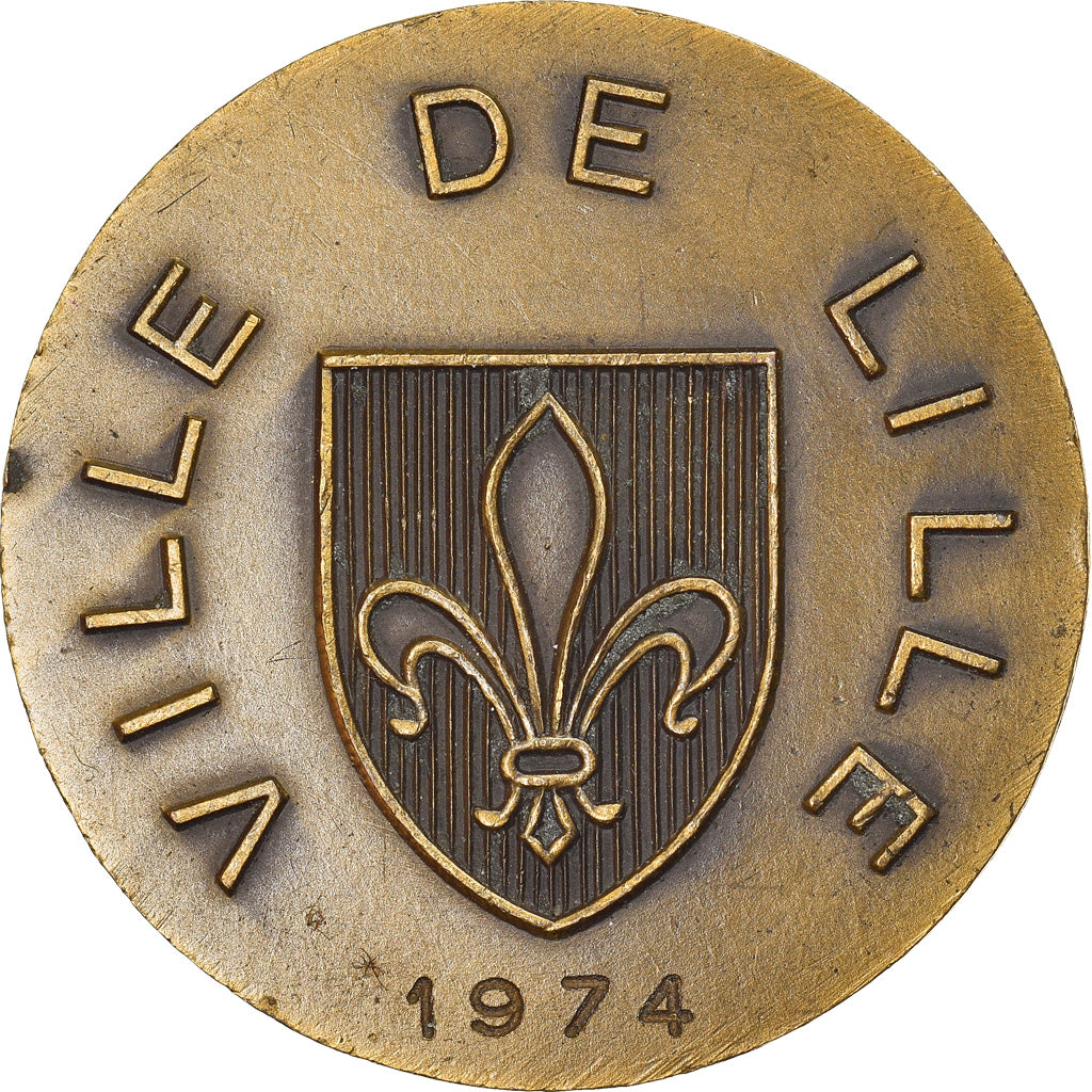 France, Token, Ville de Lille, Geography, 1974, AU(50-53), Bronze