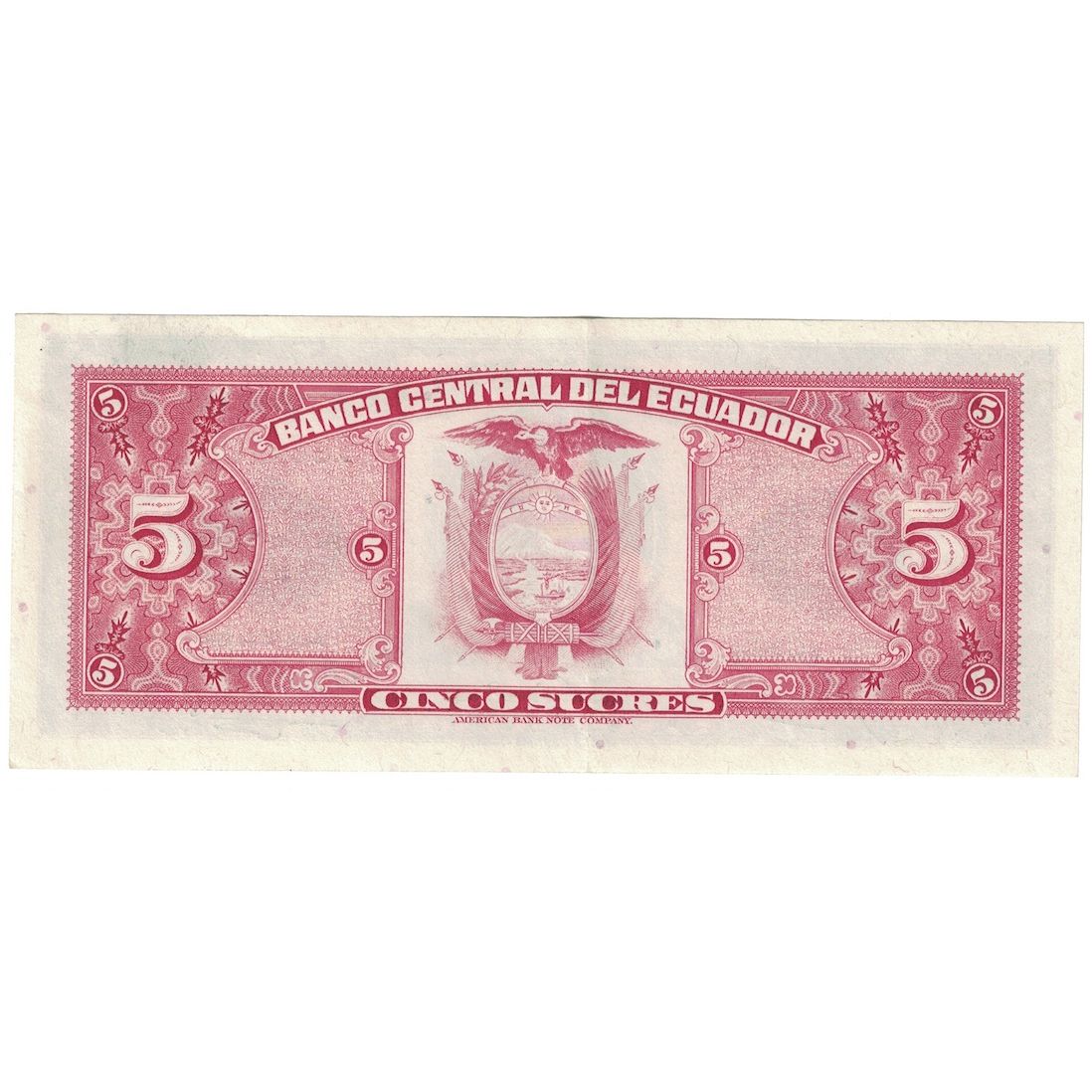 Banknot, Ekwador, 5 Sucres, 1977, 1977-04-29, KM:108a, AU(55-58)