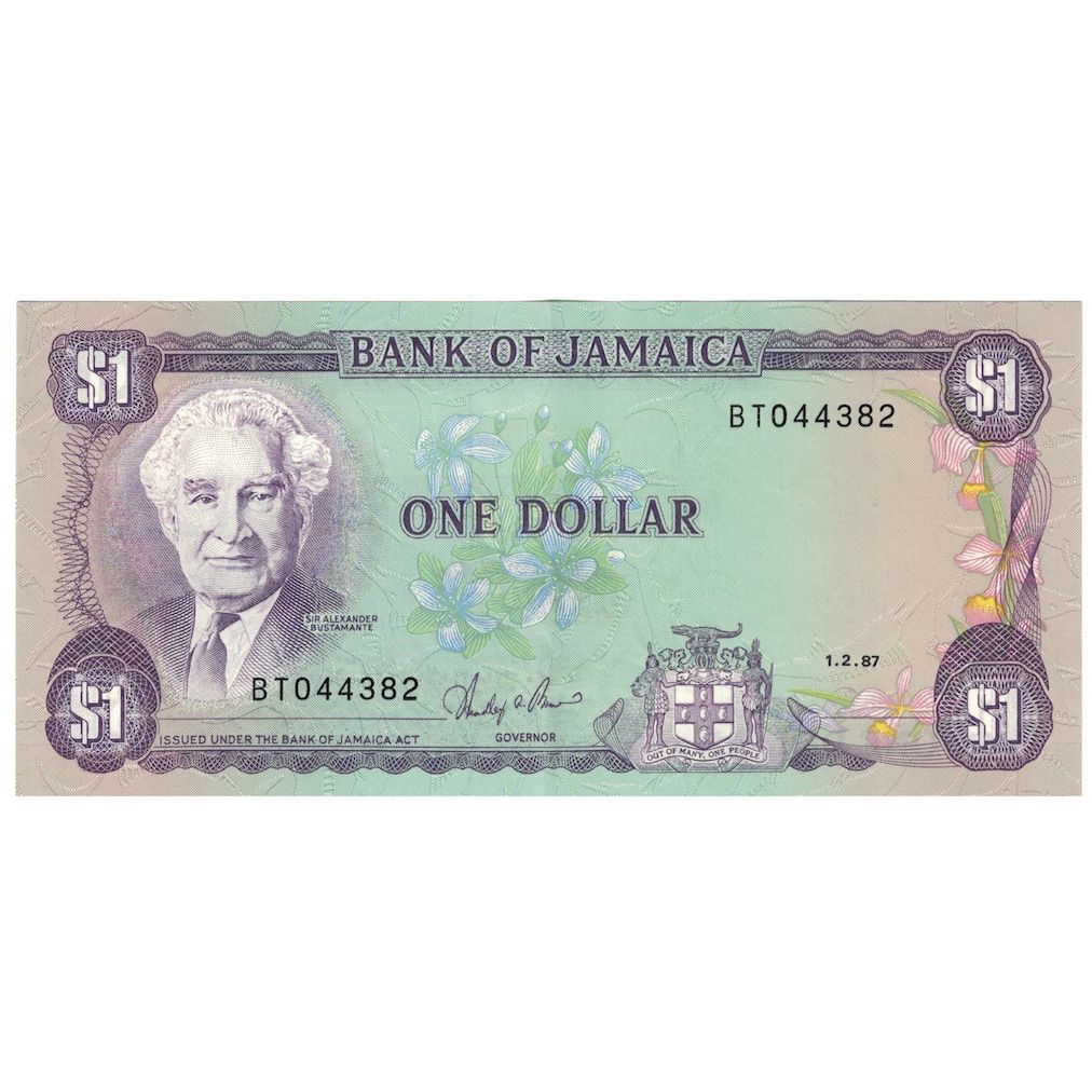 Banconote, Giamaica, 1 Dollar, 1987, 1987-02-01, KM:68Ab, BB+